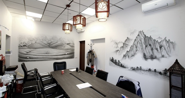 Роспись стен в офисном кабинете