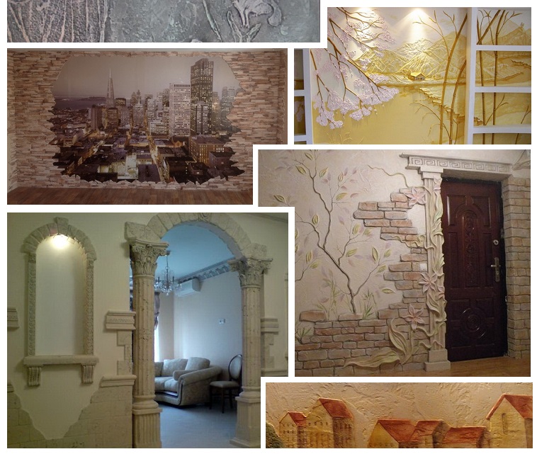 Способы декоративного оформления стен в помещении